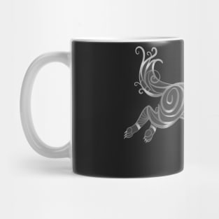 Shimmering Silver Ghost Wolf Mug